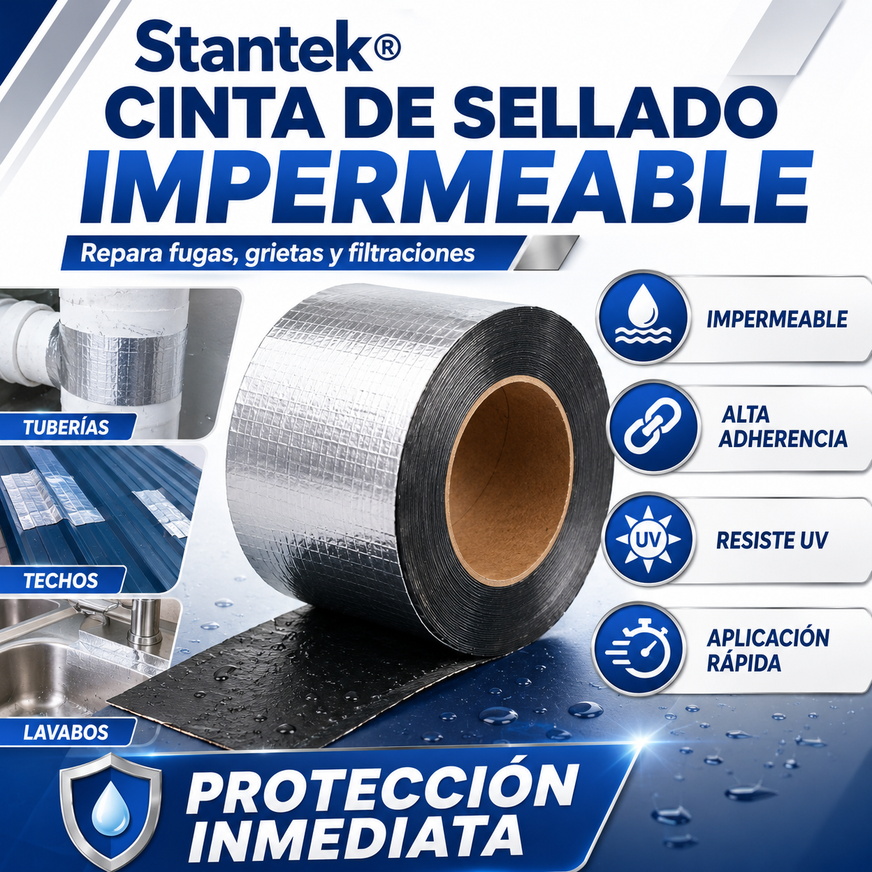 Cinta Asfáltica Impermeabilizante Stantek® | Sella Fugas y Grietas