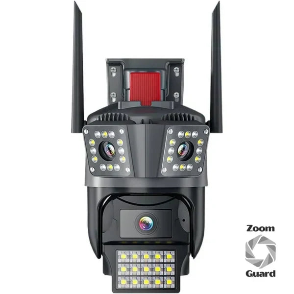 Zoom Guard Cámara de Seguridad WiFi Triple Lente PTZ 360° con Visión Nocturna